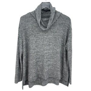 Maeve Anthropologie Gray Cowl Neck Ribbed Pullover Sweater Lightweight Womens XS